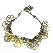 Steampunk Charm Bracelet Bronze Watch Clock Gears - Up To 8&quot; Unisex - £8.22 GBP