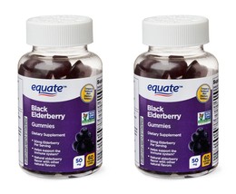 x2 Bottles Equate Elderberry 50mg Immune Health Adult Gummy 60 Per Bottle - £23.97 GBP