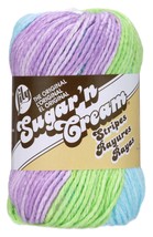 Spinrite Lily Sugar&#39;n Cream Yarn, Stripes - Violet - £13.53 GBP