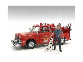 &quot;Firefighters&quot; Fire Dog Training Figures (Trainer and Dog) for 1/18 Scale Model - £21.43 GBP