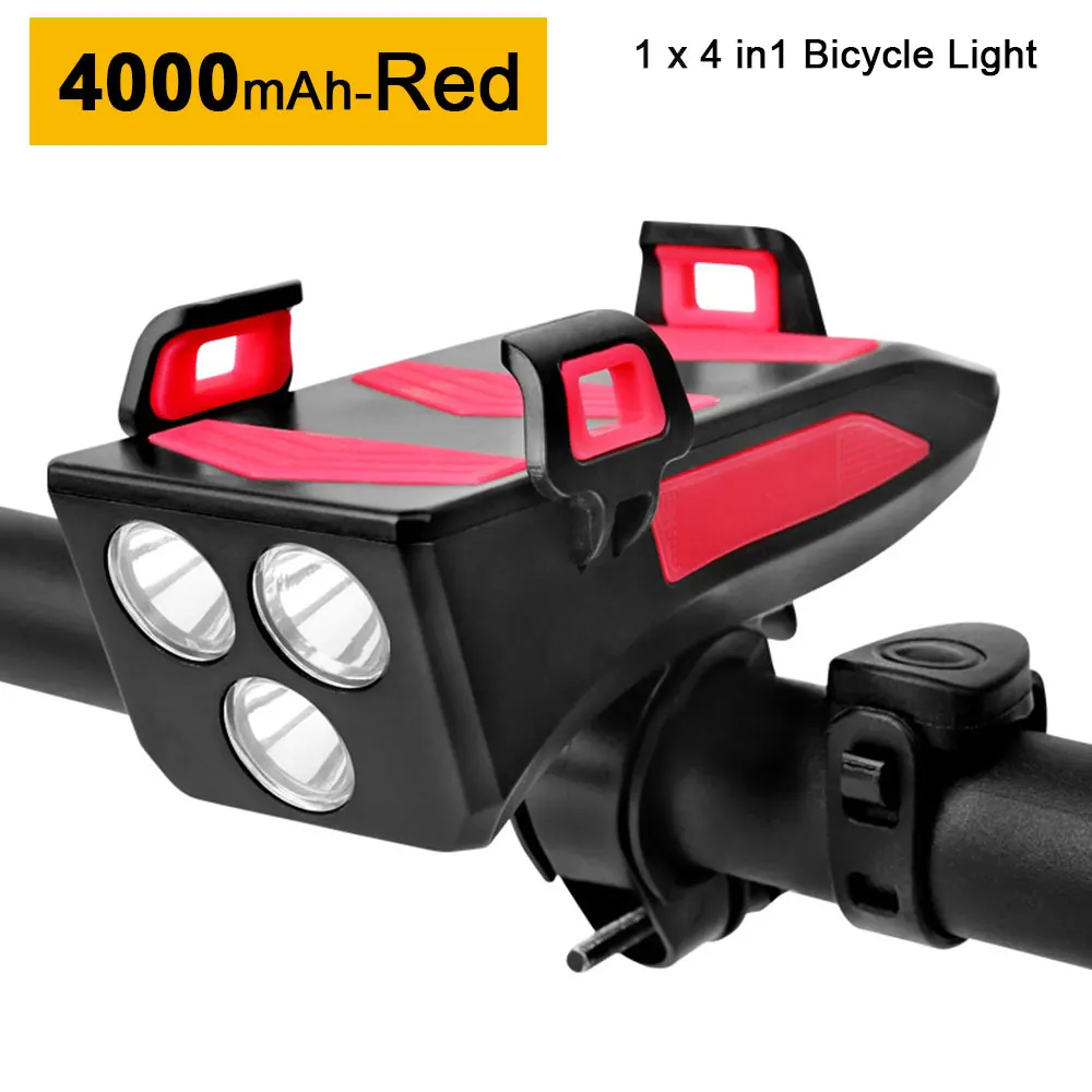 New Multifunction 4 in1 front led bike light usb rechargeable led bicycle light  - $84.03