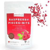 powbab Raspberry Pieces + Bits, 100% Freeze Dried Raspberry Unsweetened (1.5 oz) - £14.97 GBP