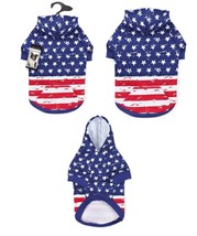 Dog Hoodies Distressed American Flag Look Red White &amp; Blue USA Stars &amp; Stripes(L - £22.84 GBP