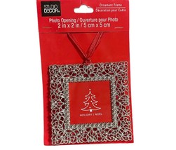 Christmas Tree Ornament Photo Picture Frame Filigree Ornate Studio Decor... - $14.49