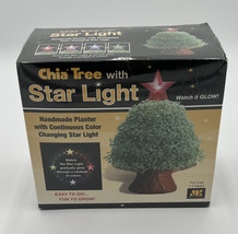 Chia Tree With Star Light Handmade Pottery Planter Holiday Christmas Dec... - $12.13