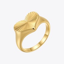 GolHeart Ring For Women Stainless Steel Vintage Ring Fashion Jewelry Anniversary - £21.84 GBP