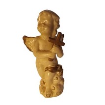 Vintage Angel Cherub Cross Japan White Gold Ceramic Figurine Knick-Knack READ - £8.11 GBP