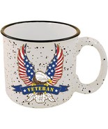 EagleEmblems Coffee Cup Stone-Speckled Camper USA Veteran Eagle14 oz Cup. - $352.06 MXN