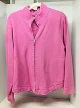 Amber Sun Spa Knit Jacket  Nice Pink  Zip Front Women&#39;s XL In Great Shape - £14.61 GBP