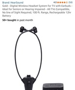 HearSound Titanium Plus Digital Wireless TV Headset System Model HSTITMPLUS - €102,24 EUR
