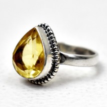Natural Citrine Ring-Pear Cut Engagement Ring-Teardrop Ring-925 Sterling Ring - £36.67 GBP