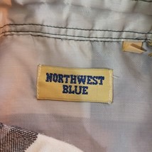 Northwest Blue Shirt Mens L Tall Green & White Plaid Vintage Flannel Long Sleeve image 7