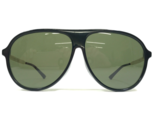 Gucci Sunglasses GG0829SA 002 Black Gold Round Frames w Green Lenses 61-... - £96.98 GBP
