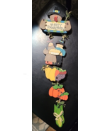 Vintage Happy Thanksgiving Wooden Wire Wall Hanger Primitive Country Rus... - $23.38