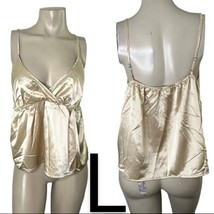 Beautiful Satin Silky Champagne Cami Blouse~ SIZE L - £16.17 GBP