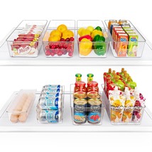 Set Of 8 Fridge Organizer, Refrigerator Organizer Bins With Handles, Freezer Org - £39.49 GBP