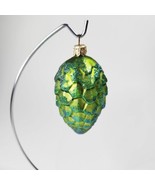 Blue Green Dragon Fish Scale Scallop Glitter Teardrop Christmas Tree Orn... - $15.99