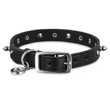 Bond &amp; Co Black Leather Spike Dog Collar Size Large - X-Large - £25.13 GBP