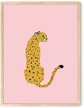 Haus and Hues Pink Framed Wall Art, Cheetah Print Wall Decor, Pink Poster, - £35.96 GBP