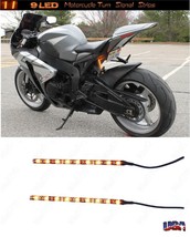 9 LED Motorcycle Turn Signals Flexible Strip Blinkers Slim Flush Tail R3 R6 R1 - £12.81 GBP