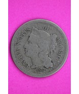 1868 Three 3 Cent Nickel Guaranteed Authentic &amp; Genuine Fast Free Shippi... - $27.34 CAD