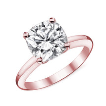 0.60CT 14k Rose Gold Cushion Cut Moissanite 4 Prong Solitaire Engagement Ring - £281.07 GBP