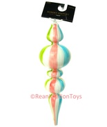 Robert Stanley Blown Glass Retro Finial Easter Candy Stripe Pastel Ornam... - £31.26 GBP