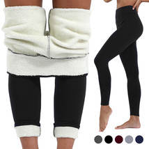 Women Winter Warm Fleeced Elastic Leggings High Waist Casual Slim Tight Pants - £11.17 GBP+