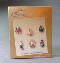 Hallmark 2003 Symbols of Christmas Miniature Ornament Set/6 Enameled Metal MIB - £19.63 GBP