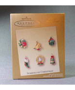 Hallmark 2003 Symbols of Christmas Miniature Ornament Set/6 Enameled Met... - $34.12 CAD