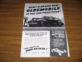 1938 Print Ad The 1939 Oldsmobile Sixty 4-Door Car Olds Lowest Priced - £10.91 GBP