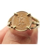 Mexican 2 pesos gold coin ring, dos pesos gold coin ring for women - $869.85 CAD+