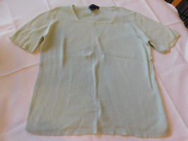 Charter Club Women&#39;s Ladies Size L large Short Sleeve Sweater aqua GUC - $15.43