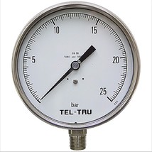 TEL-TRU 6030SS2L1C4B Pressure Dry Gauge 25 Bar 6 SS LM 1/2&quot; NPT - $3,406.16 MXN