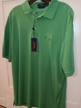 POLO RALPH LAUREN MEN&#39;S GREEN S/S GOLF POLO SHIRT CLASSIC FIT XL $110 NWT - $48.50