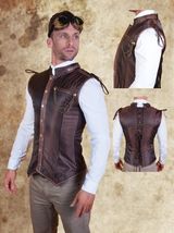 Men’s Boned Steampunk / Gothic Corset - Brown or Black - $135.07