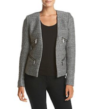 Nwt Michael Kors Gray Boules Zip Front Career Wool Jacket Size 14 $295 - £74.84 GBP
