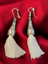 Boho Tassel Earrings Silver-Tone Ethnic Style Dangle Festival Jewelry Unique - £18.06 GBP