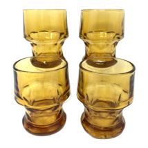 Vintage Libbey Georgian Honeycomb Amber Rocks Juice Glasses 9 oz Golden ... - $26.99
