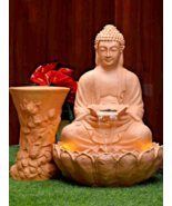 Resin Waterfall Fountain of Buddha with Pagoda - Tranquil Zen Home Decor - $1,143.65 CAD