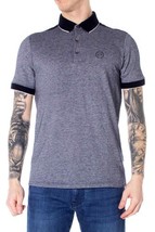 Armani Exchange Men Polo Blue Designer Shirt Logo 2025 Collection - $1,510.78 MXN