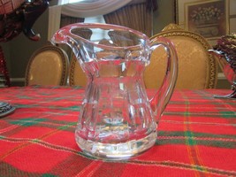 WATERFORD CRYSTAL CREAMER SIGNED 4.25&quot; DARTED VERTICAL/HORIZONTAL - $24.70