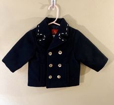 Baratin Paris Wool Coat, Quilted Lining, Shell buttons, Black - Size 12 ... - $24.75
