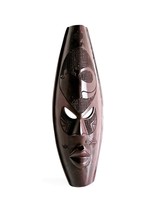 West African Wall Art Hand Carved Neem Wood Large Dark Elephant Mask from Ghana - $149.00