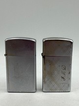 VINTAGE ZIPPO SLIM Lot Of 2 1972 Lighters One Engraved - £15.05 GBP