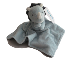 NWT Carters Plush Stuffed Blue Dinosaur Dino Soft Security Blanket Lovey Toy - £16.52 GBP