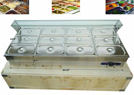 TECHTONGDA 110V 12-Pan Countertop Bain-Marie Buffet Steam Table Food Warmer US - £454.74 GBP