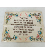 vintage embroidered spiritual poem the law of love flower border shabby ... - $375.38 MXN