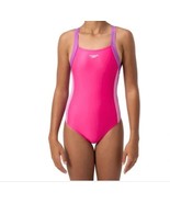Speedo Girls Spliced Racerback 1-Pc Swimsuit Pink Purple , Sz XL 18-20 - €15,23 EUR