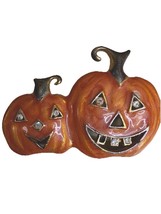 Vintage Halloween Pumpkin Pin Retro Jack O Lantern Brooch Rhinestone Ena... - $9.78
